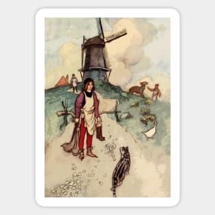 Puss in Boots - Warwick Goble vintage fairytale aesthetic Sticker